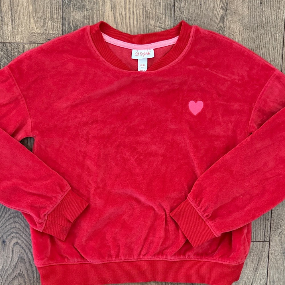 Cat & Jack Red Velour Top
